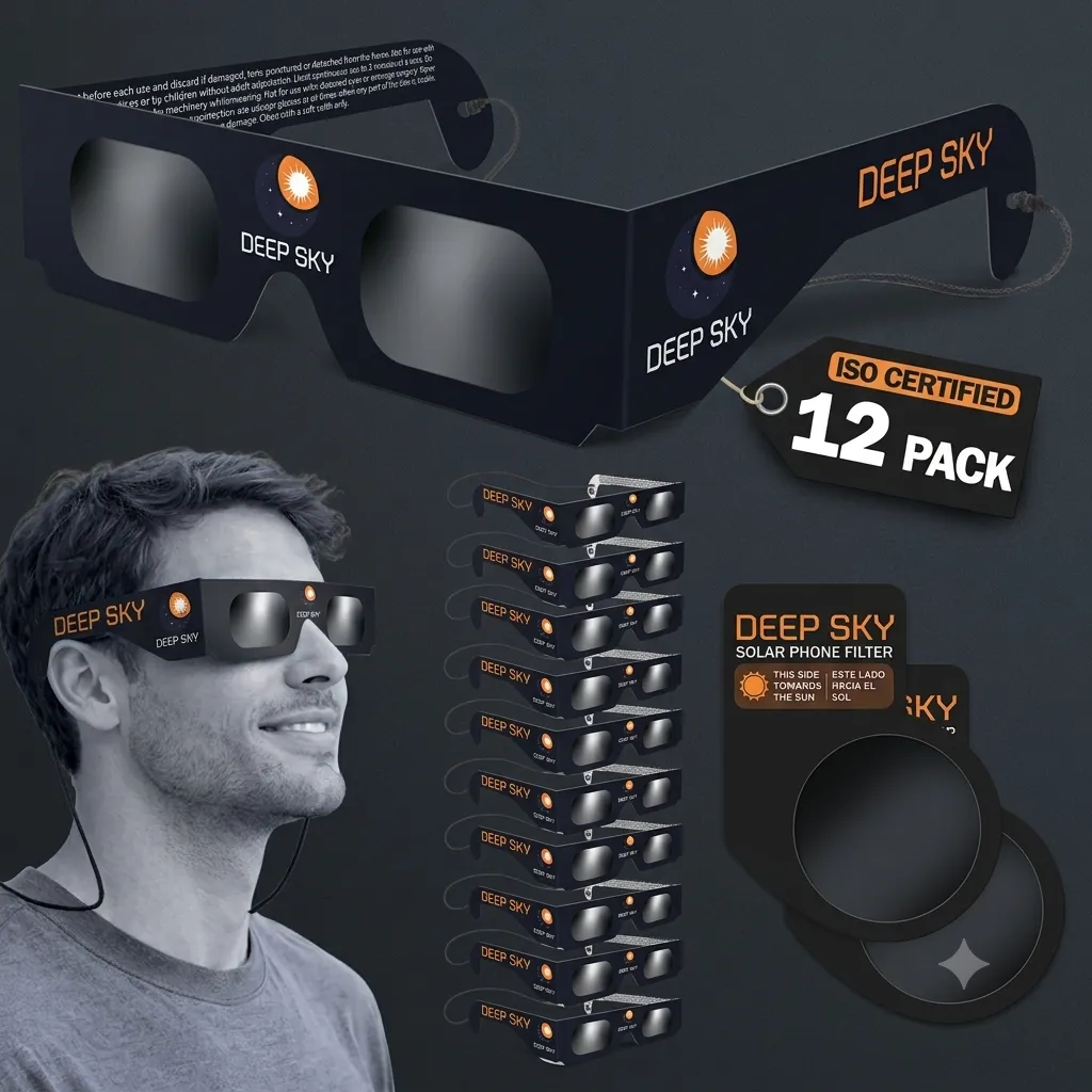 Pack Éclipse Solaire – Lot de 12 Paires Certifiées ISO 12312-2:2015